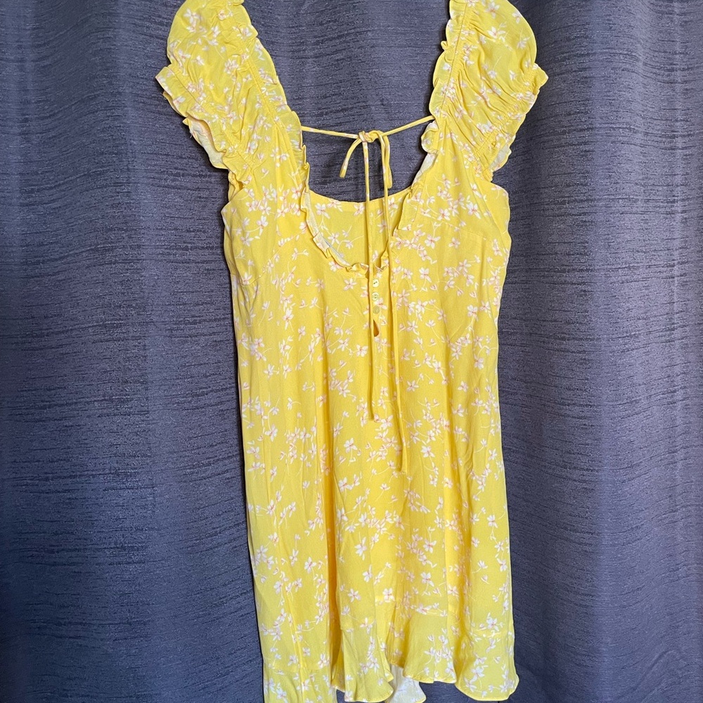 Sophie Rue Yellow Floral Ruffle Dress